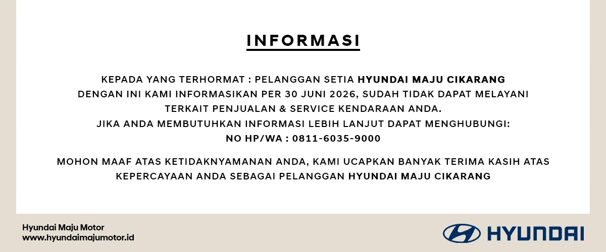 Hyundai Maju Cikarang Closed - HBanner