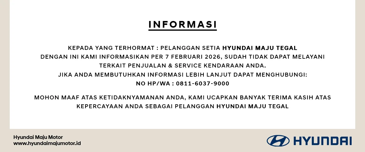 Hyundai Maju Tegal Closed - HBanner